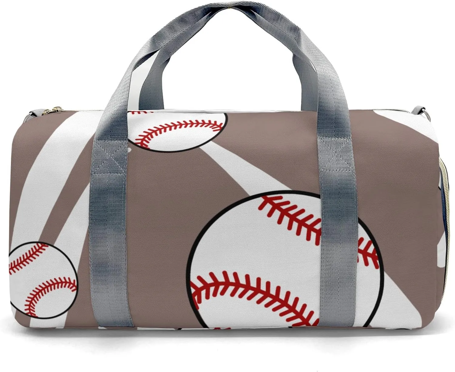 Personalized Team Baseball Brown Duffel Bag,Customized Sport Player Travel Bag for Gifts