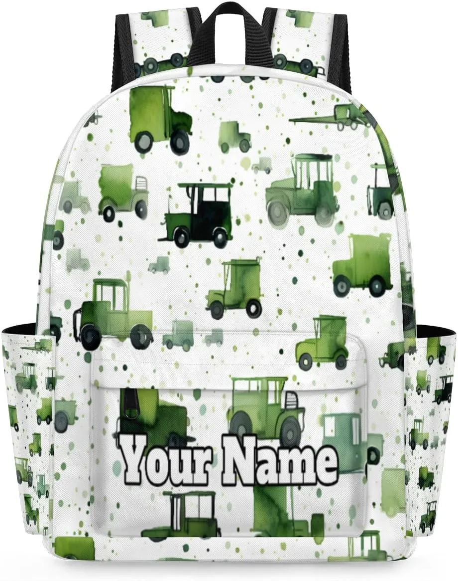 Personalized Truck Tractors Preschool Toddler Backpack for Boys Girls Custom Kids Name Small Bookbags Kindergarten Elementary Backpack, Tractors
