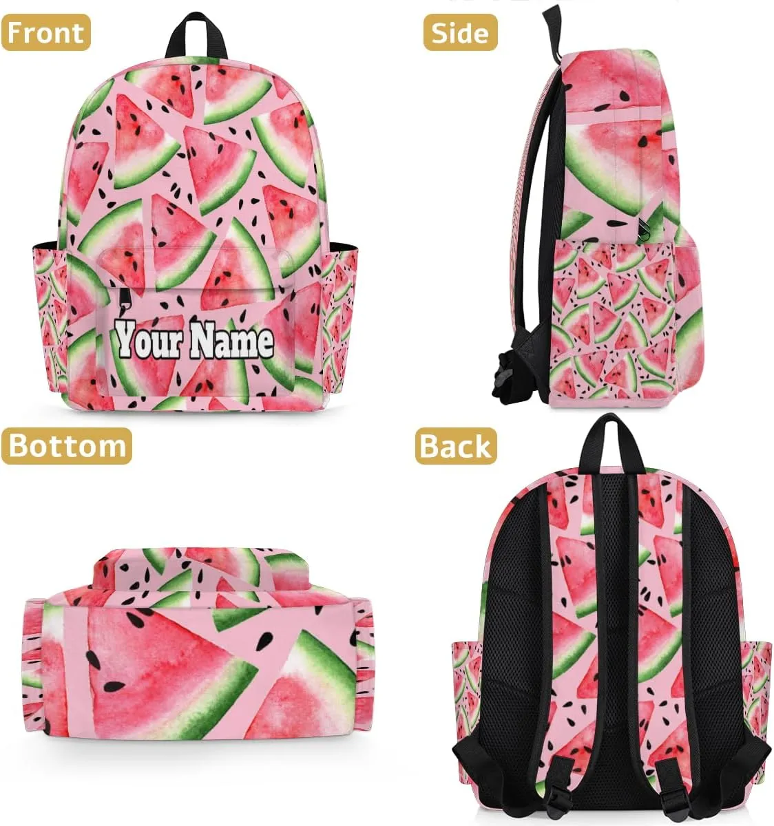 Personalized Watermelon Preschool Toddler Backpack for Boys Girls Custom Kids Name Small Bookbags Kindergarten Elementary Backpack, Watermelon Pattern