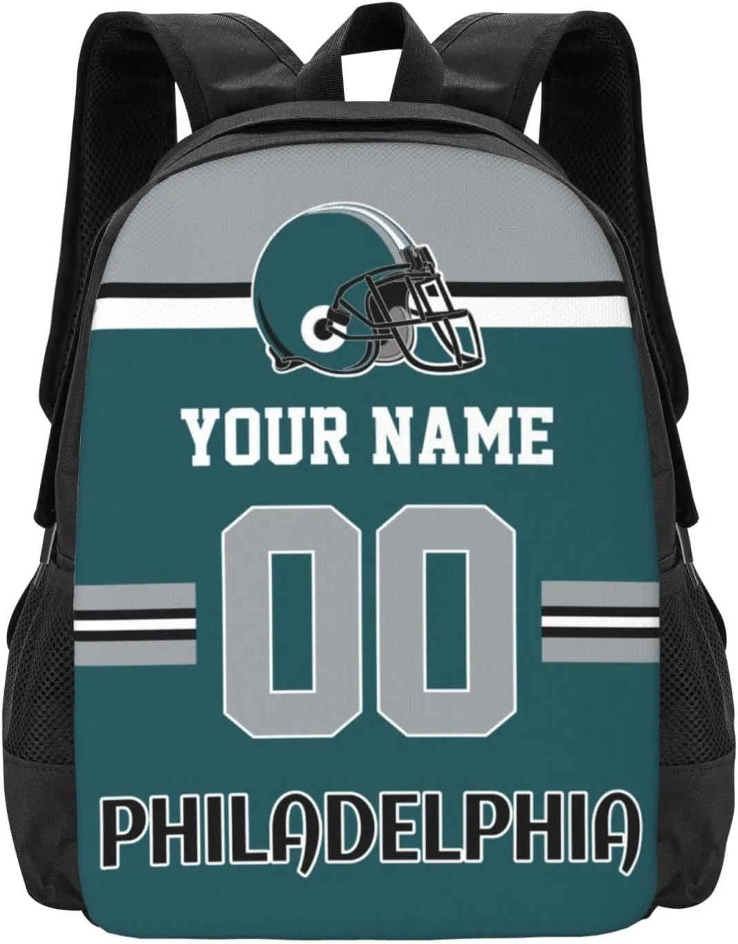 Philadelphia Backpack Custom Football Style Backpack Personalized Name and Number Backpacks Customized High Capacity Bag Gifts for Men Women Fans