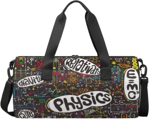 Physics Math Sports Duffel Bag, Gym Tote Bag Waterproof Weekender Travel Bag for Overnight Travel Luggage Workout Women Men