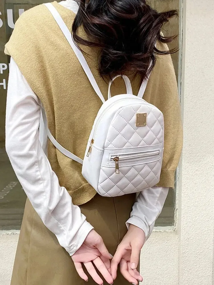 Plaid Pattern Crossbody Backpack
