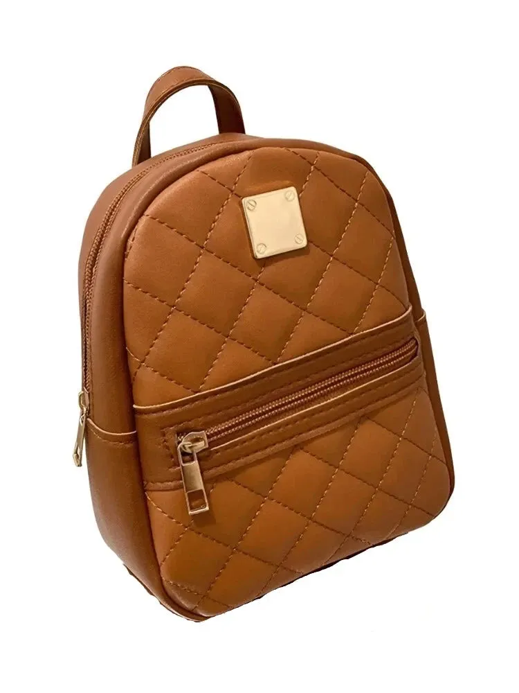 Plaid Pattern Crossbody Backpack