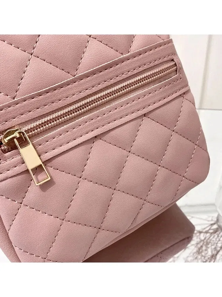 Plaid Pattern Crossbody Backpack