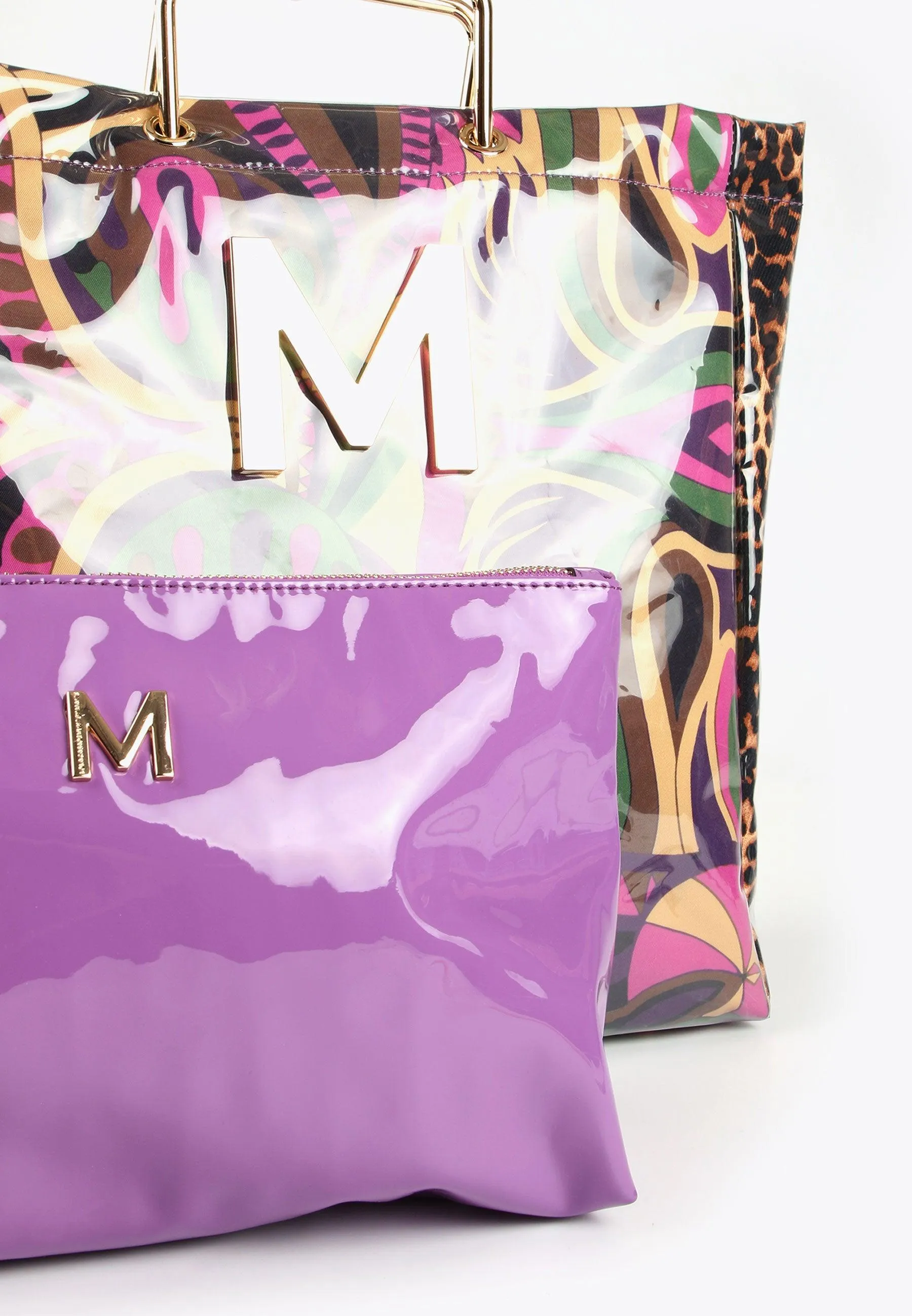 Plastic-coated paisley print tote bag