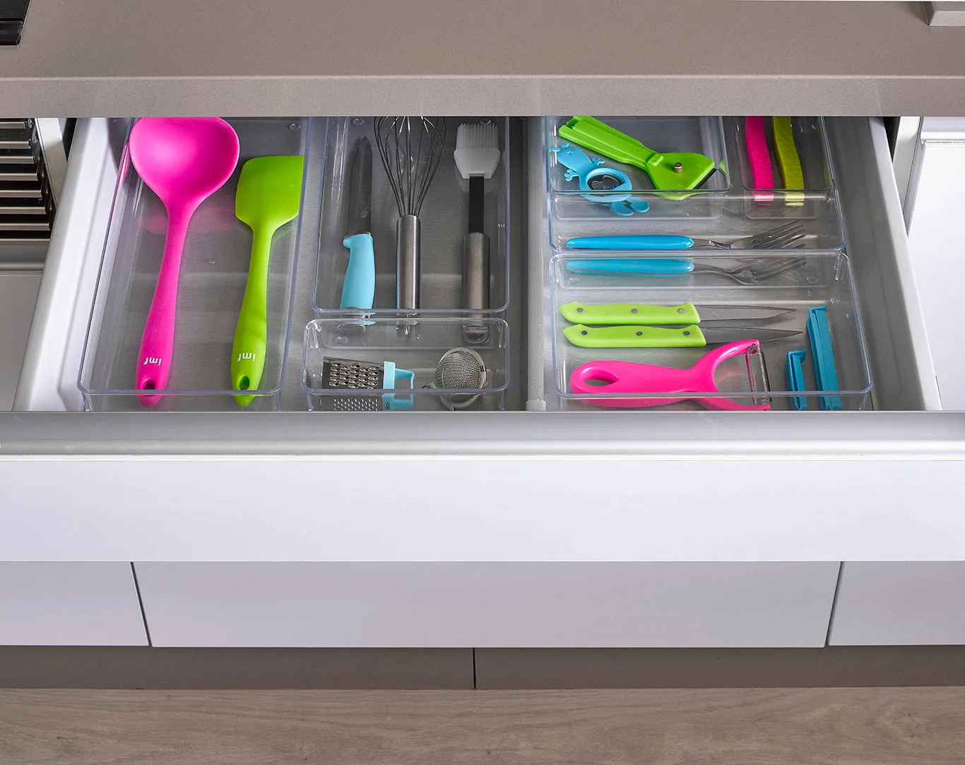 Plastic Forte Transparent Kitchen Drawer Organizer, Cutlery Tray - No. 8