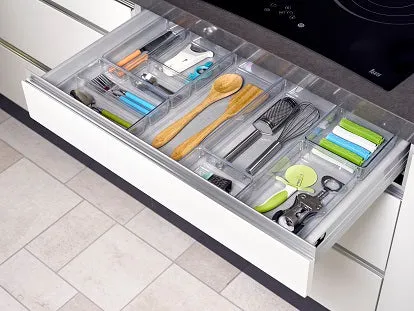 Plastic Forte Transparent Kitchen Drawer Organizer, Cutlery Tray - No. 8
