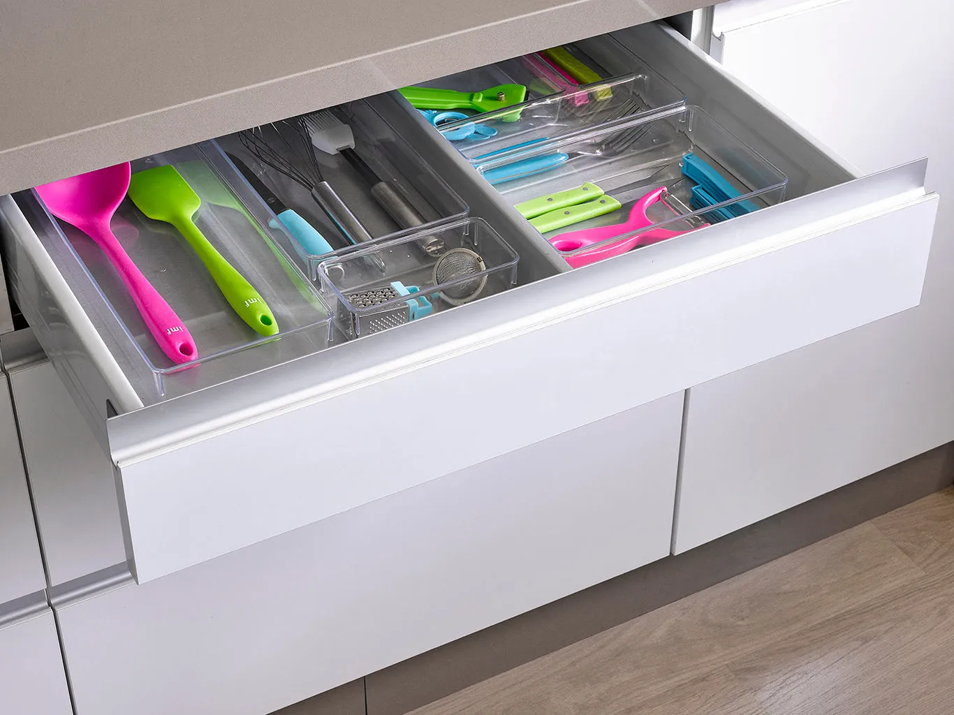 Plastic Forte Transparent Kitchen Drawer Organizer, Cutlery Tray - No. 8