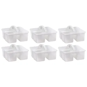 Plastic Storage Caddy, Clear, Pack of 6
