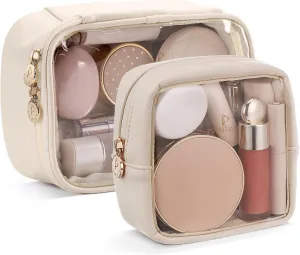Pocmimut Makeup Bag,Mini Makeup Pouch with Small Toiletry Bag for Car Accessories for Women,Travel Essentials Organizers,Begie