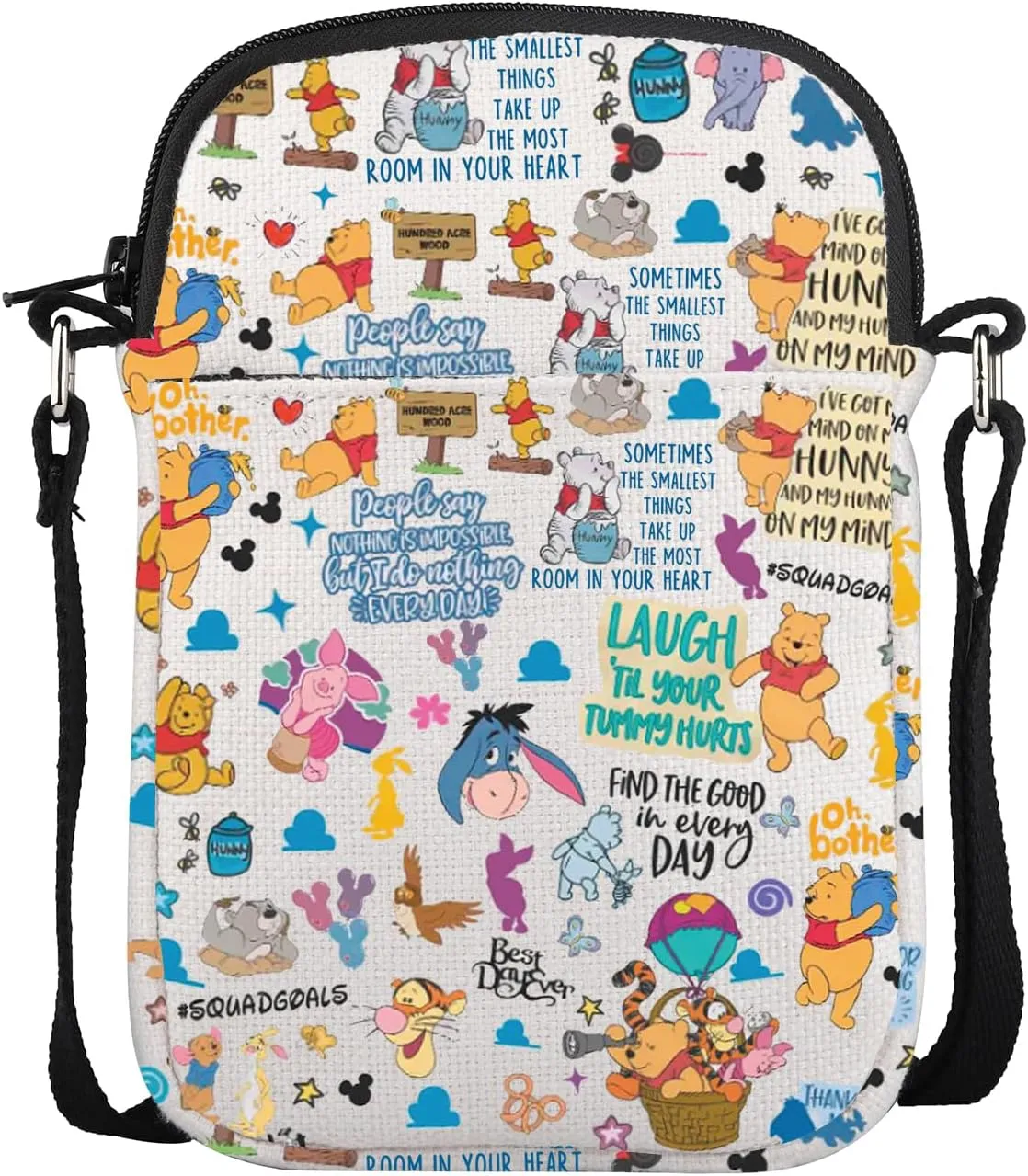 POFULL Cartoon Lover Gift Cartoon Bear Gift Bear Donkey Tiger Pig Fans Crossbody Bag