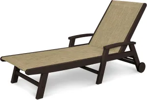 Polywood® Coastal Chaise, Mahogany/Burlap Sling