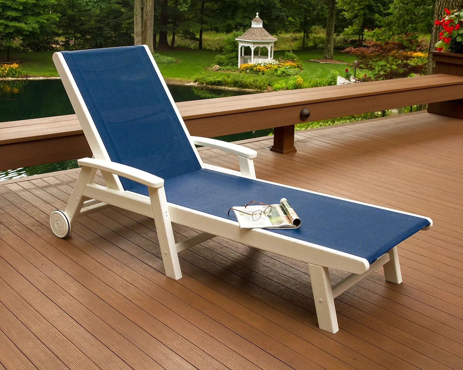 POLYWOOD® Coastal Chaise, Sand/Burlap Sling