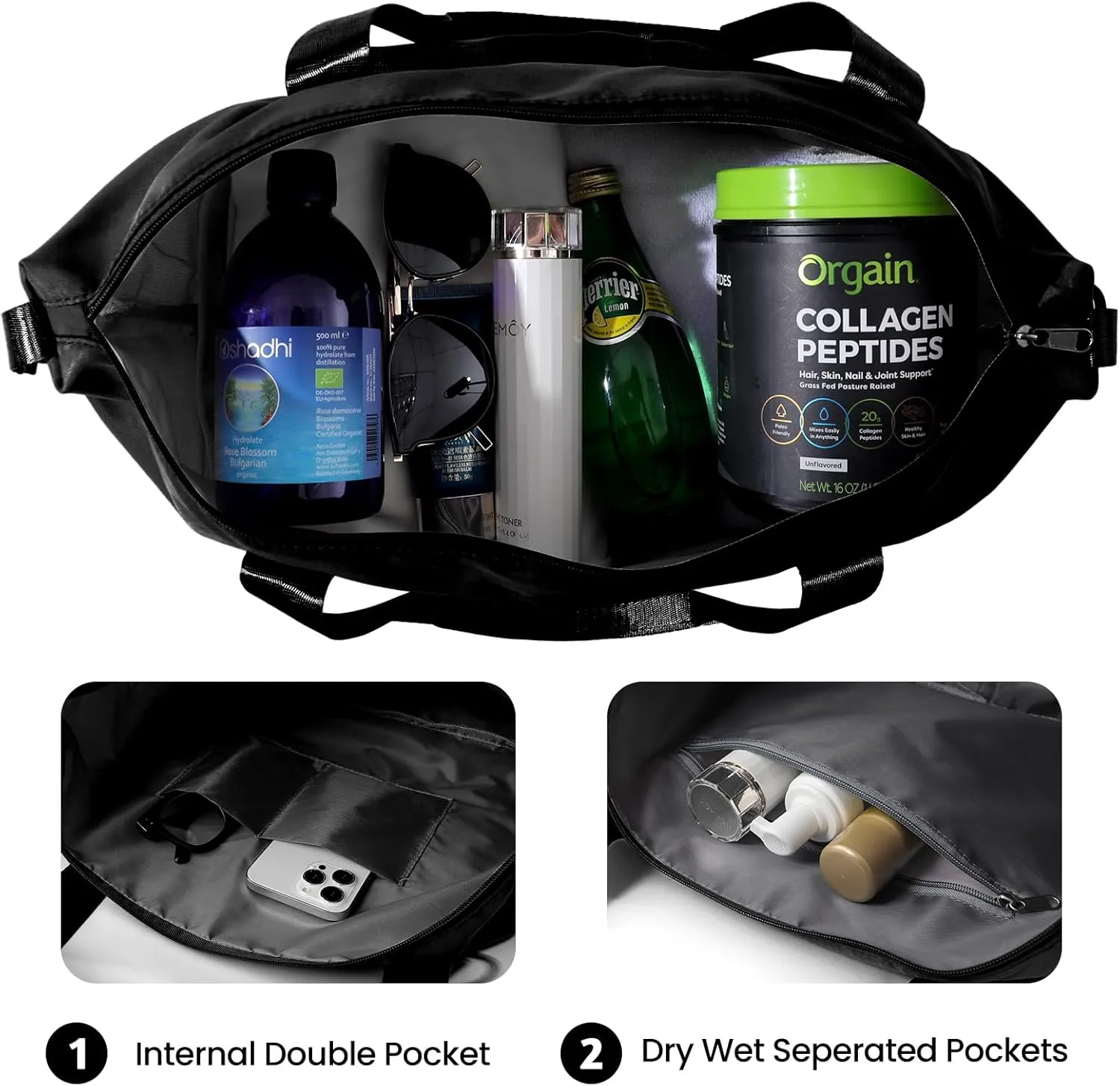 Pool Travel Duffle Bag - Overnight Shoulder Bag for Women, Waterproof Weekender Bag Carry On Tote Bags Sports Tote Gym Bag for Women