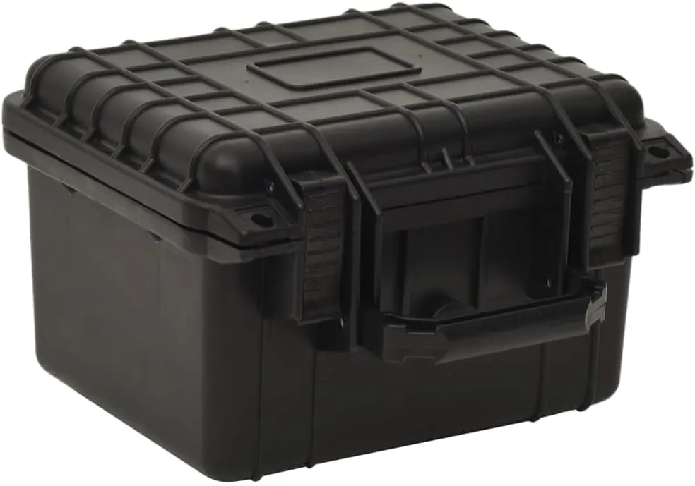Portable Flight Case for Safe Travel, Durable Protection with Foam Inserts, Valuables, Black, 10.6"x9.8"x7.1"