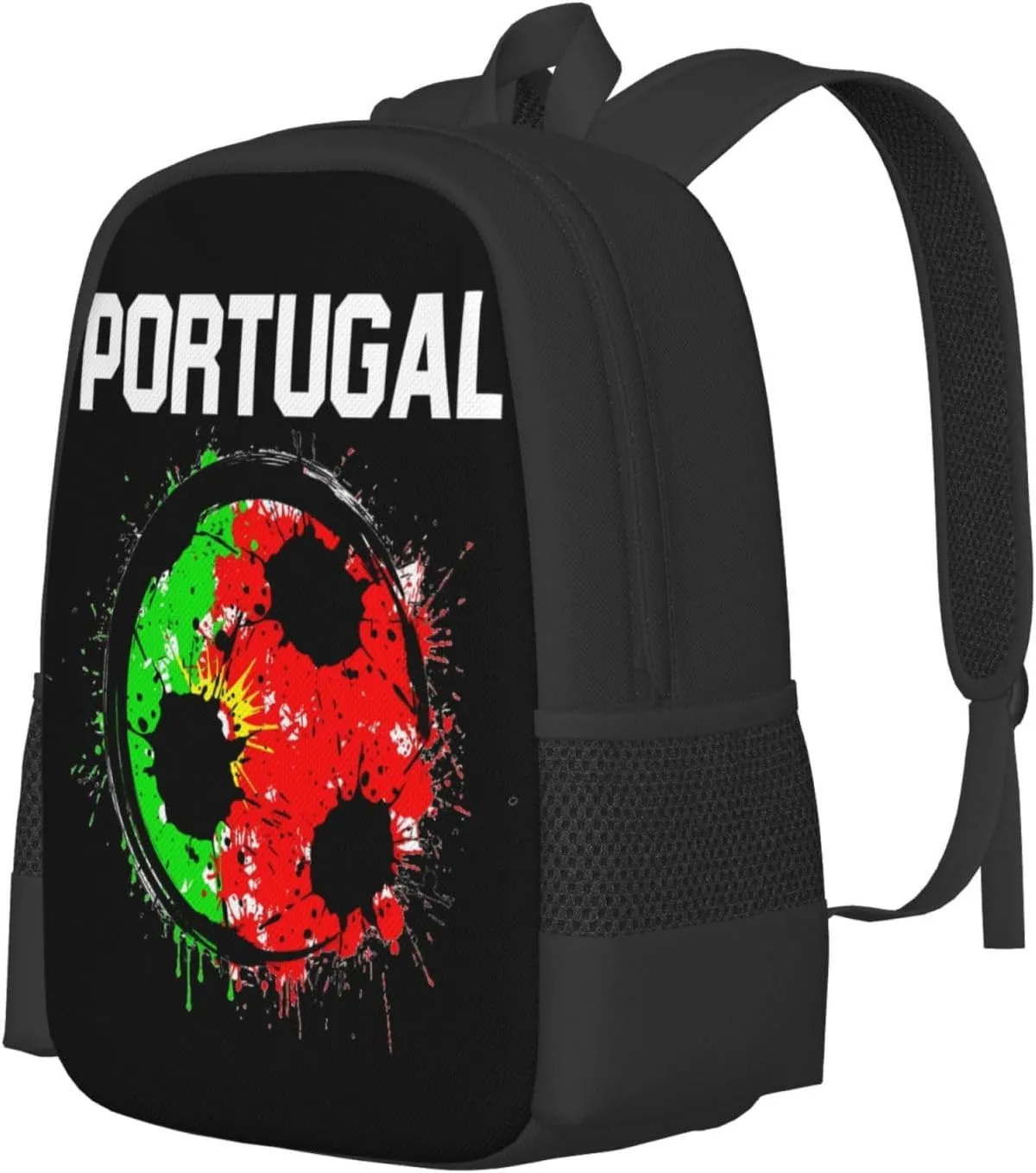 Portugal Soccer Portuguese Football Flag Travel Backpack Casual Backpacks 15 Inch Laptop Back Pack Lightweight Rucksack Outdoor Sport Daypack Large Bags for Working Camping Hiking
