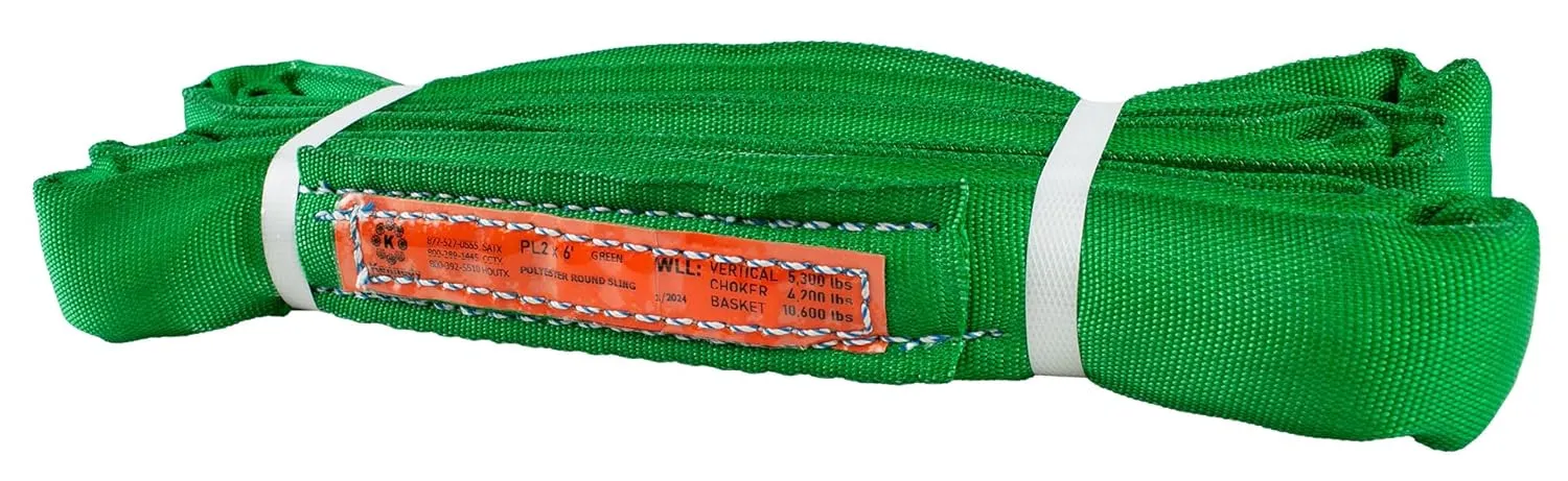 Power Lift PL2x6' Green Polyester Round Sling (5,300 lbs. Vertical Capacity) | Various Sizes in Listing | Kennedy Wire Rope & Sling Company | Proudly Manufactured in The USA