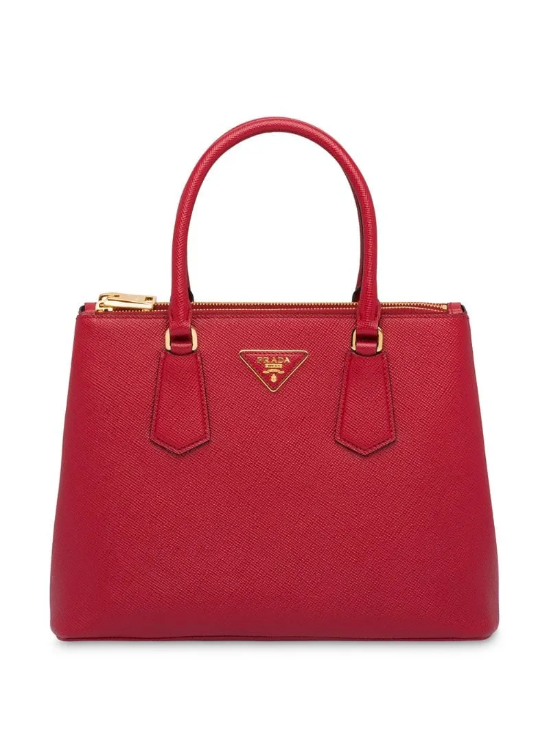 Prada - Galleria top handle bag - women - Nylon/Leather - One Size - Red