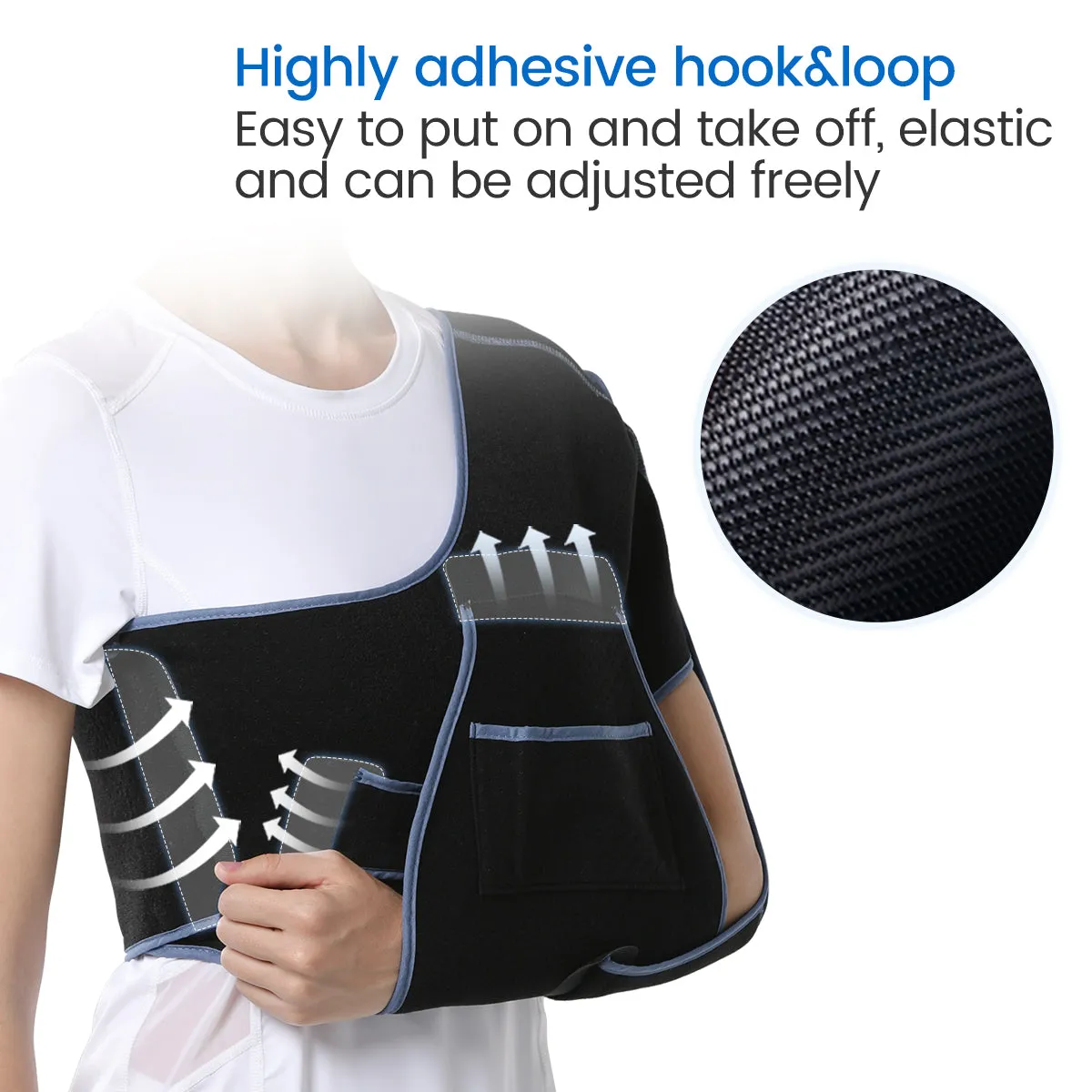 Premium Shoulder Support Brace for Rotator Cuff Injury and Arthritis – Breathable Arm Sling Immobilizer for Comfortable Sleeping, Lightweight Design with Storage Bag, Reversible for Left or Right Arm