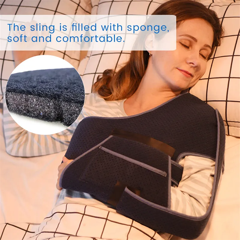 Premium Shoulder Support Brace for Rotator Cuff Injury and Arthritis – Breathable Arm Sling Immobilizer for Comfortable Sleeping, Lightweight Design with Storage Bag, Reversible for Left or Right Arm
