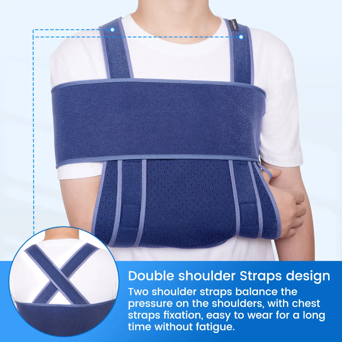 Premium Shoulder Support Brace for Rotator Cuff Injury and Arthritis – Breathable Arm Sling Immobilizer for Comfortable Sleeping, Lightweight Design with Storage Bag, Reversible for Left or Right Arm