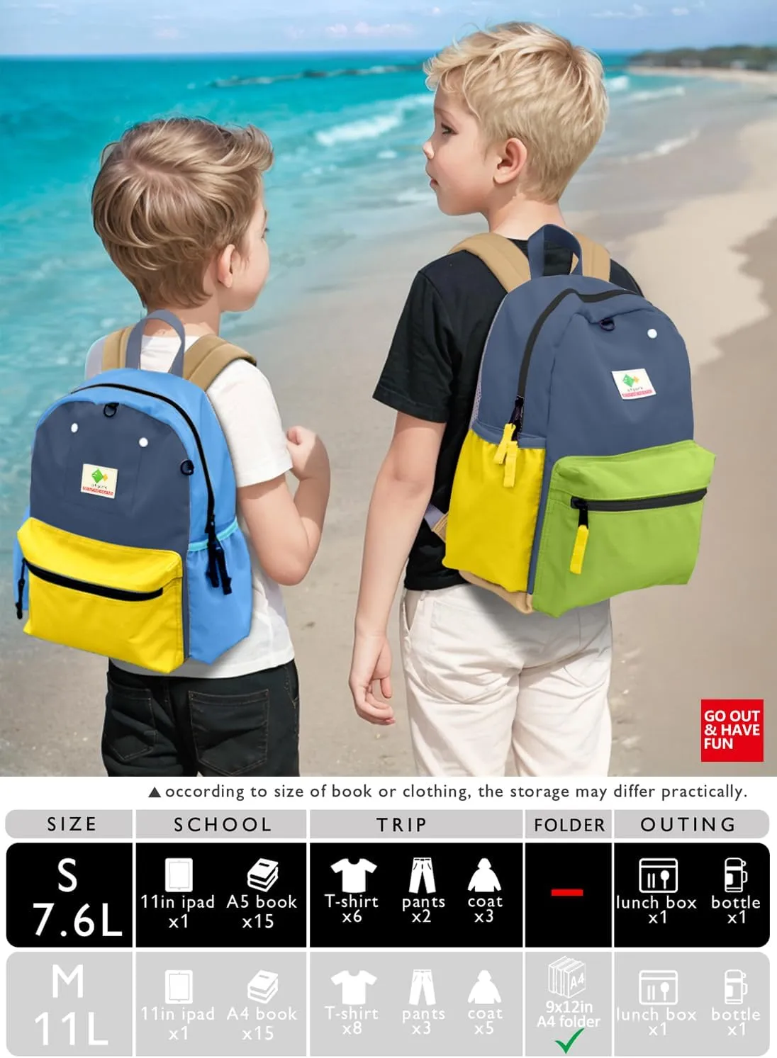 Preschool Toddler Backpack for Boys & Girls, Mini School & Travel Backpack, 11" H, For Kids 2-4