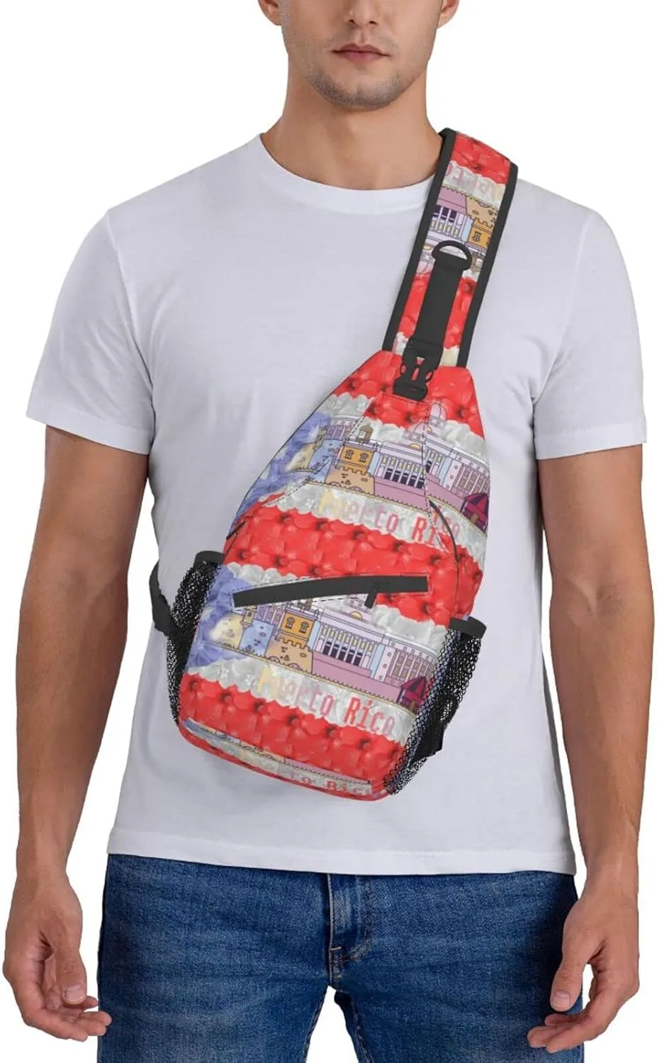 Puerto Rico Casual Daypack Bag Puerto Shoulder Bag Chest Bags Picnic Crossbody Bag Travel Hiking