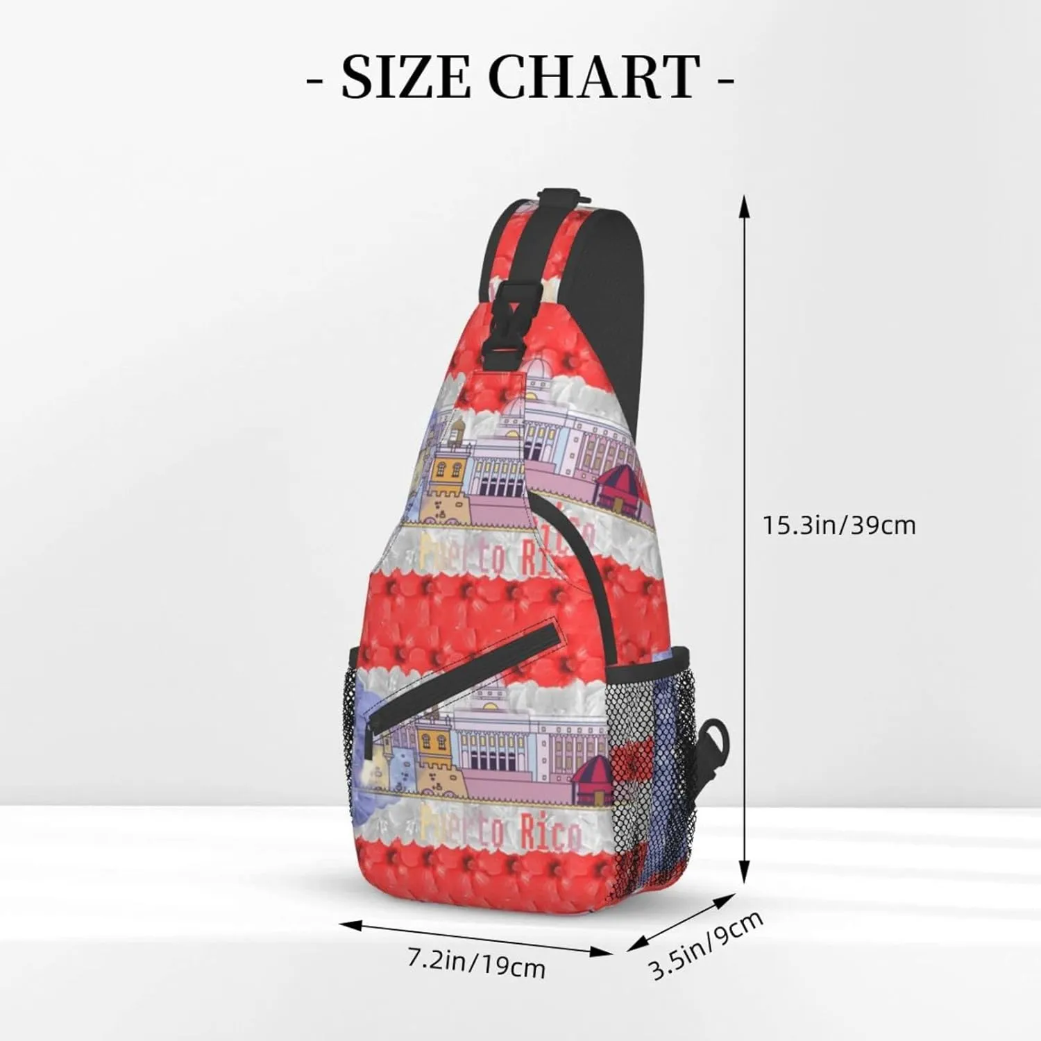 Puerto Rico Casual Daypack Bag Puerto Shoulder Bag Chest Bags Picnic Crossbody Bag Travel Hiking
