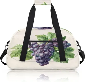 Purple Grape Small Gym Bag 18 inch Carry On Duffel Bag for Weekender Travel Sports Workout Yoga Gymnastics Dance Ballet