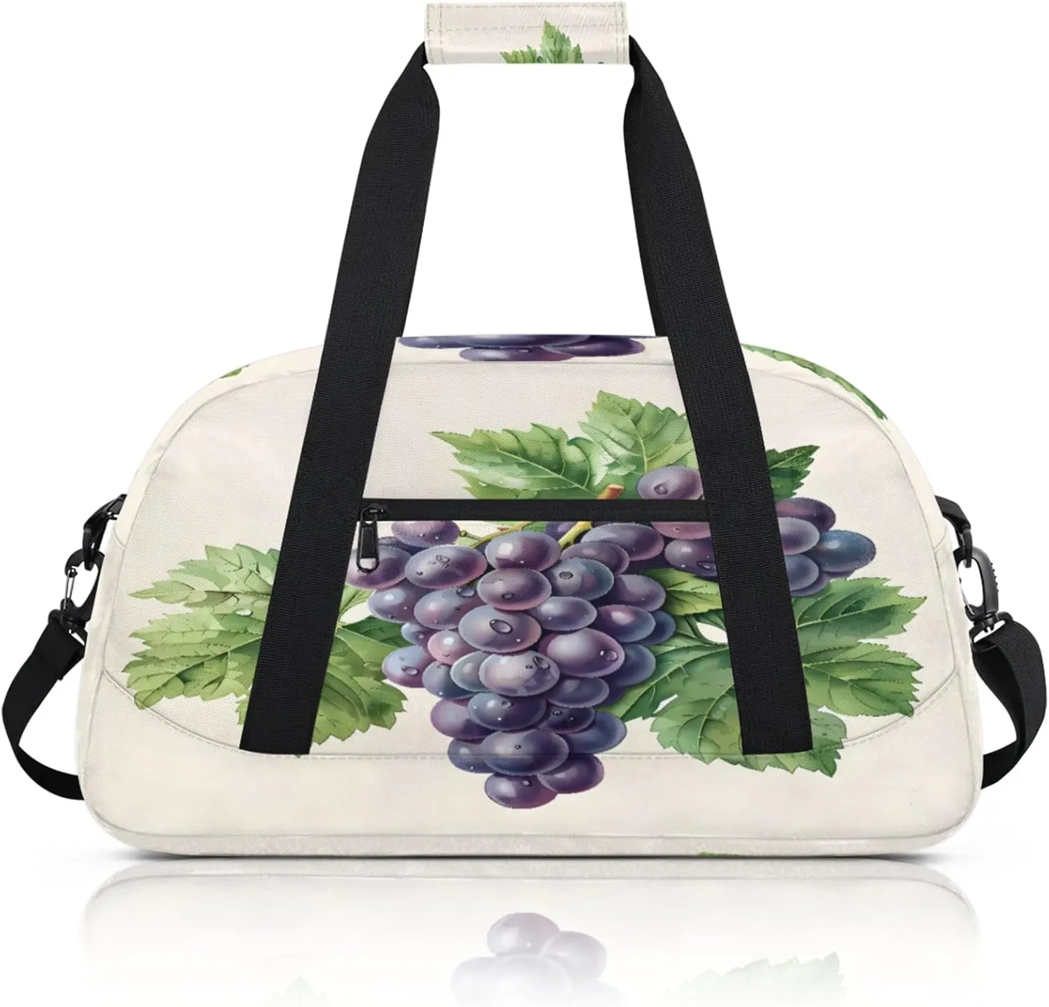 Purple Grape Small Gym Bag 18 inch Carry On Duffel Bag for Weekender Travel Sports Workout Yoga Gymnastics Dance Ballet