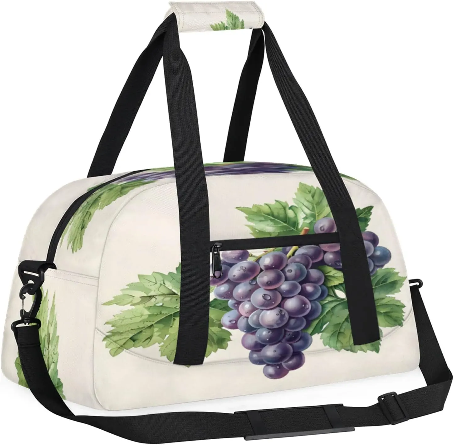 Purple Grape Small Gym Bag 18 inch Carry On Duffel Bag for Weekender Travel Sports Workout Yoga Gymnastics Dance Ballet