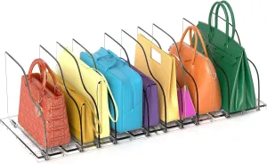 Purse Organizer for Closet, Adjustable Shelf Divider for Closet Organization Handbag Storage Organizer, Acrylic Purse Storage Organizer for Closet, Clear Bookshelf Separator Organizers for Bedroom