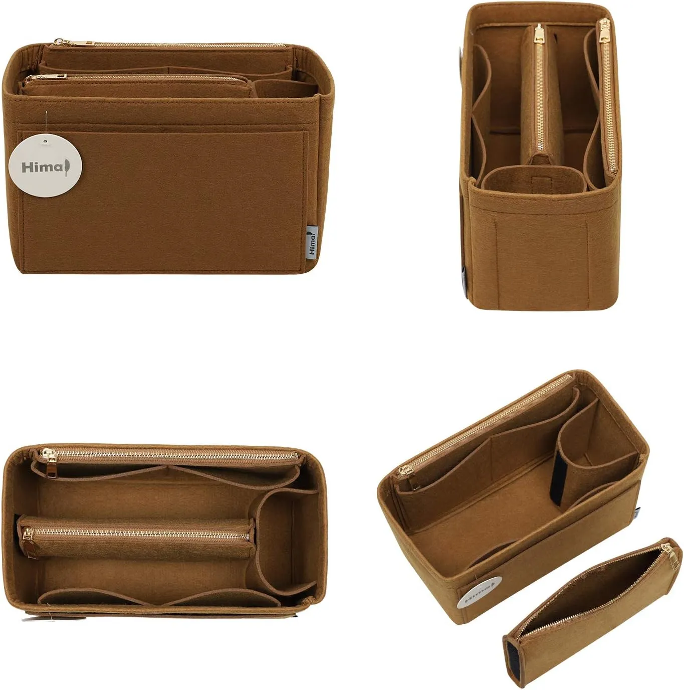 Purse Organizer Insert, Handbag Organizer, Bag in Bag Organizer, Perfect for Speedy Neverfull and More, 5 Sizes (X-Large, Lighting Coffee)
