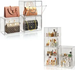 Purse Storage Organzier 3 Packs with Makeup Display Case with Dividers 3 Packs