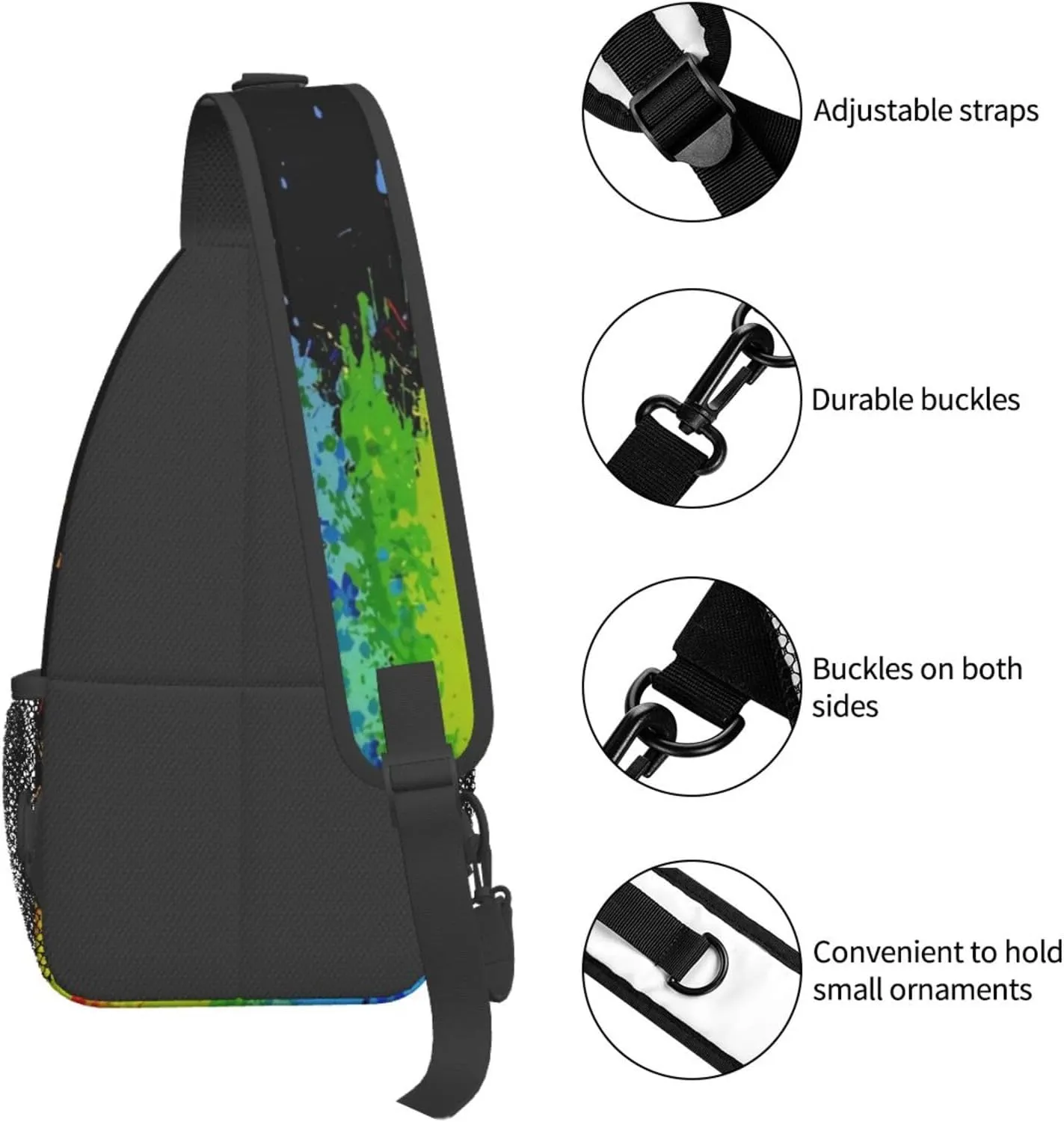 Rainbow LGBT Pride Sling Bag LGBT Crossbody Sling Backpack Multipurpose LGBT Chest Bag for Women Cycling
