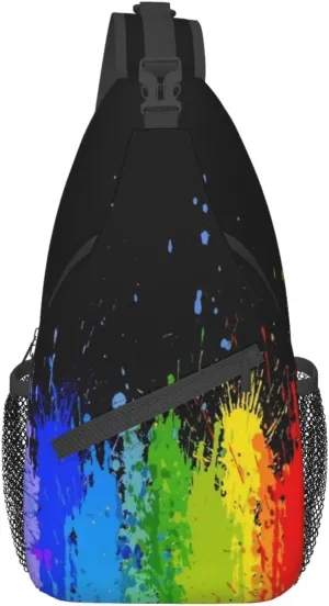 Rainbow LGBT Pride Sling Bag LGBT Crossbody Sling Backpack Multipurpose LGBT Chest Bag for Women Cycling
