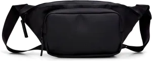 RAINS Unisex Waterproof Bum Bag - Versatile Black Crossbody, Sling, Fanny Pack for Women and Men - Ideal for Travel and Outdoor Activities, Fashion Waist Pack (Black, Regular)