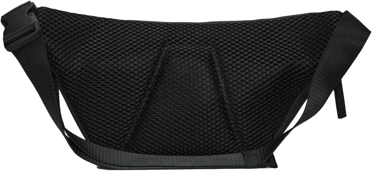 RAINS Unisex Waterproof Bum Bag - Versatile Black Crossbody, Sling, Fanny Pack for Women and Men - Ideal for Travel and Outdoor Activities, Fashion Waist Pack (Black, Regular)