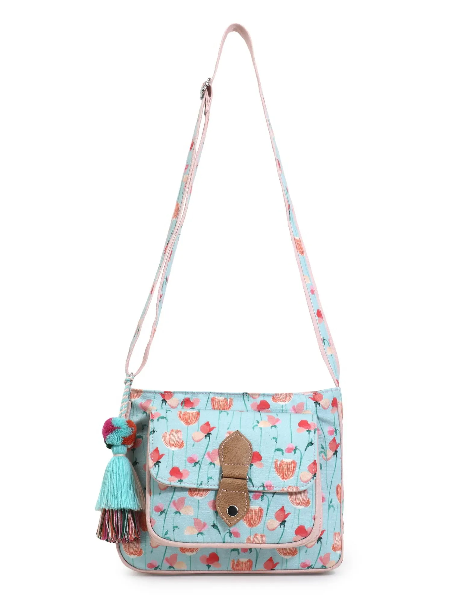 Rangoli Polycotton Floral Digital Print Sling Bag