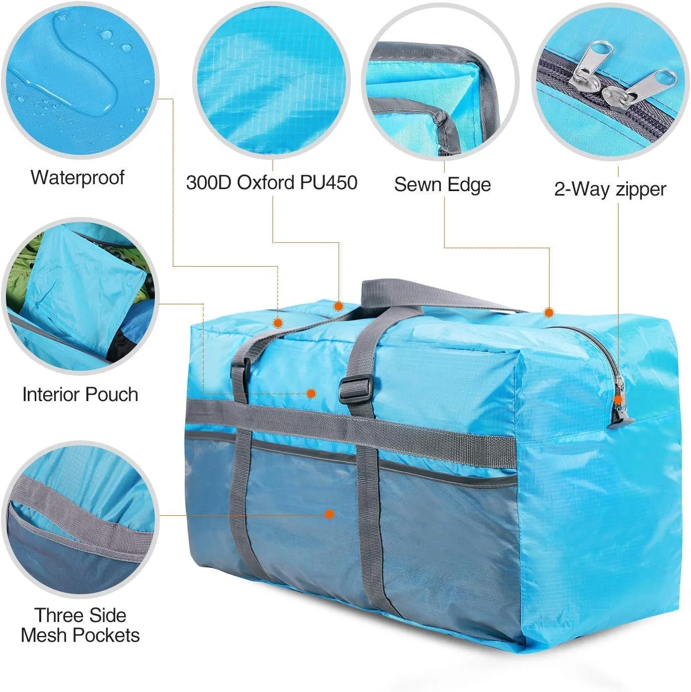 REDCAMP Foldable Travel Bag, Large Sports Bag, 75L/96L/100L, Lightweight Waterproof Tote Bag