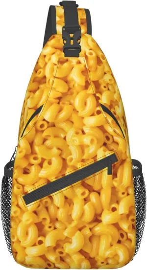 RIMENCH Sling Bag Crossbody Sling Backpack Water Resistant Shoulder Bag Outdoor Travel Hiking Daypack For Men Women (Macaroni and Cheese)