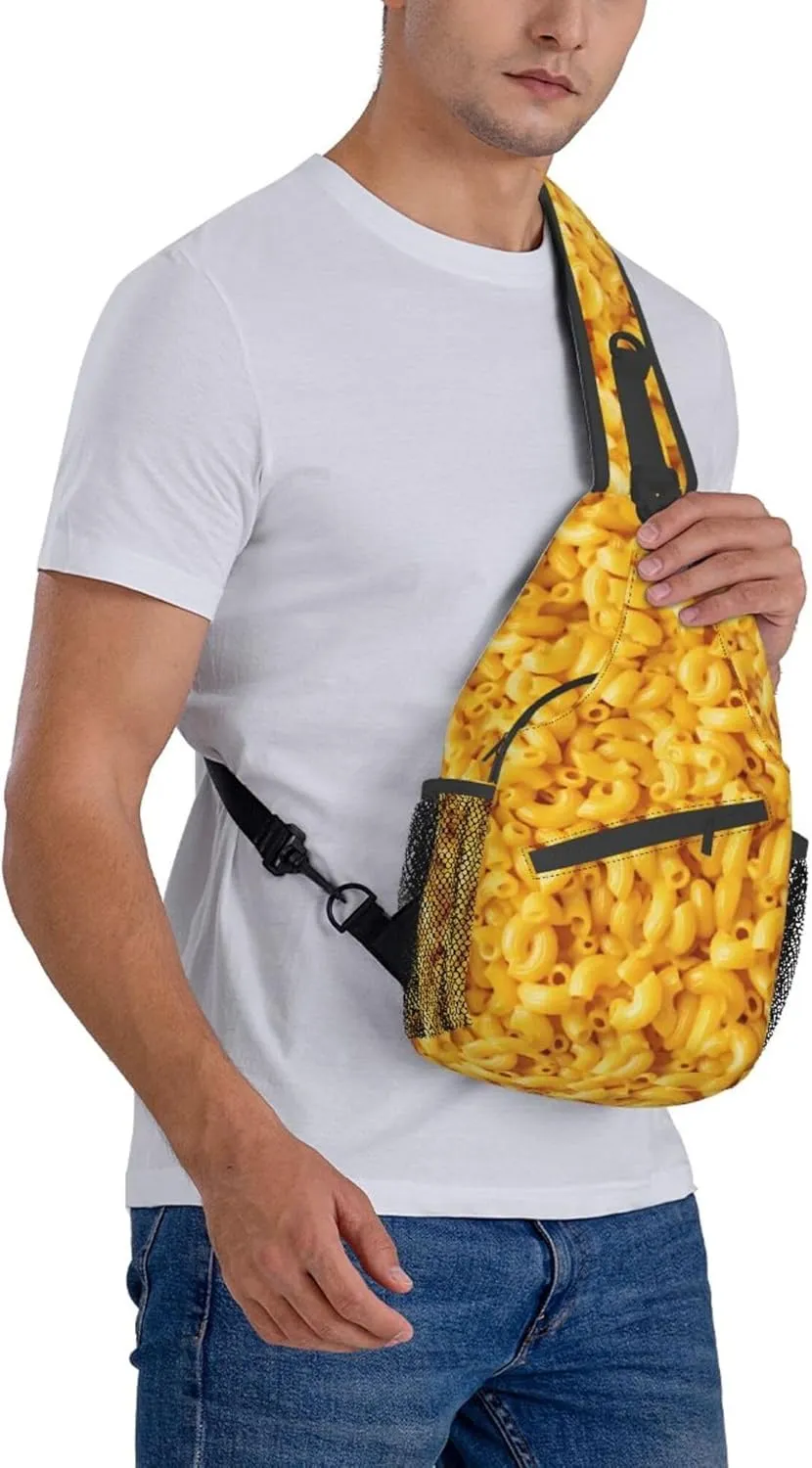 RIMENCH Sling Bag Crossbody Sling Backpack Water Resistant Shoulder Bag Outdoor Travel Hiking Daypack For Men Women (Macaroni and Cheese)