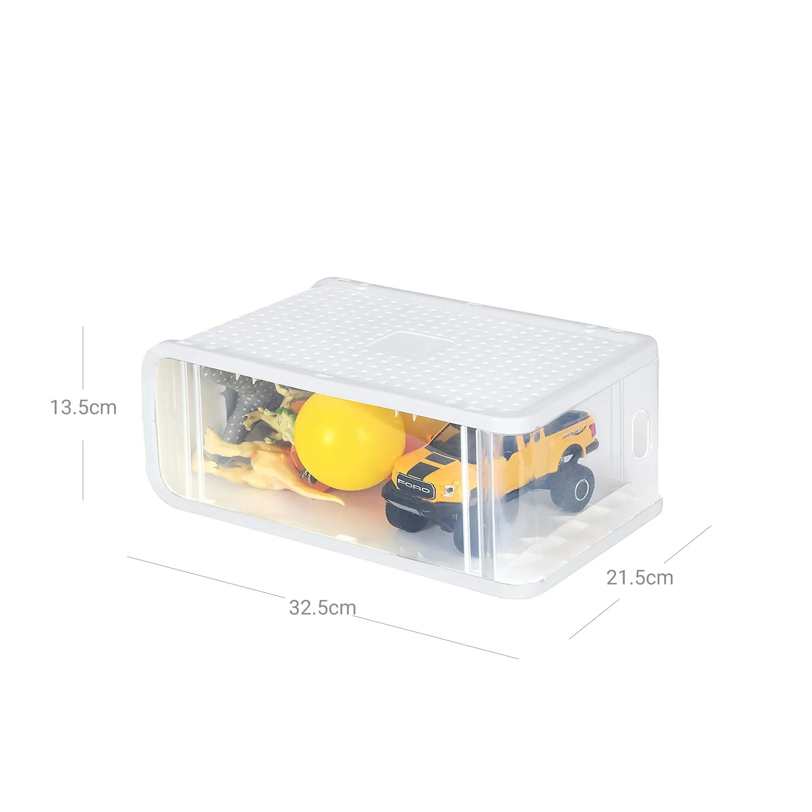 Rootz Shoe Box Set - Plastic Shoe Organizers - Stackable Shoe Containers - Dust & Moisture Protection - Fits Shoes Up to Size 41 - 21.5cm x 32.5cm x 13.5cm