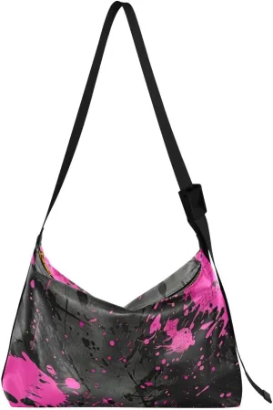 Rose and Black Collide Unisex Crossbody Bag Leather Womens Crossbody Tote Bag Sling Purse