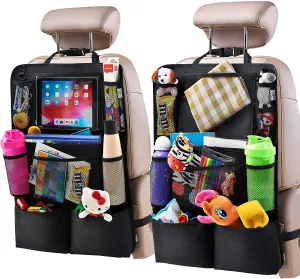 Rynx | Package with 2 Backseat Car Organizers, Kick Mats Backseat Protector with Touchscreen Tablet Holder
