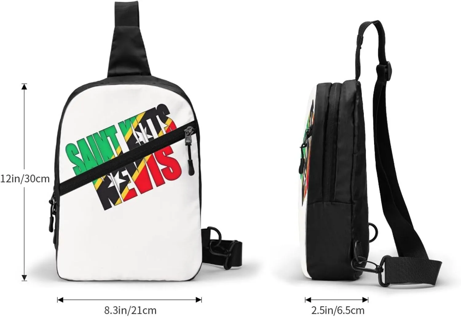 Saint Kitts Nevis Flag Crossbody Bag Portable Sling Bags Foldable Chest Daypack Reusable Sports Shoulder Backpack Diagonally Casual Rucksack Travel Bag