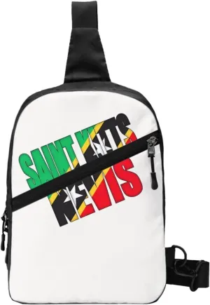 Saint Kitts Nevis Flag Crossbody Bag Portable Sling Bags Foldable Chest Daypack Reusable Sports Shoulder Backpack Diagonally Casual Rucksack Travel Bag