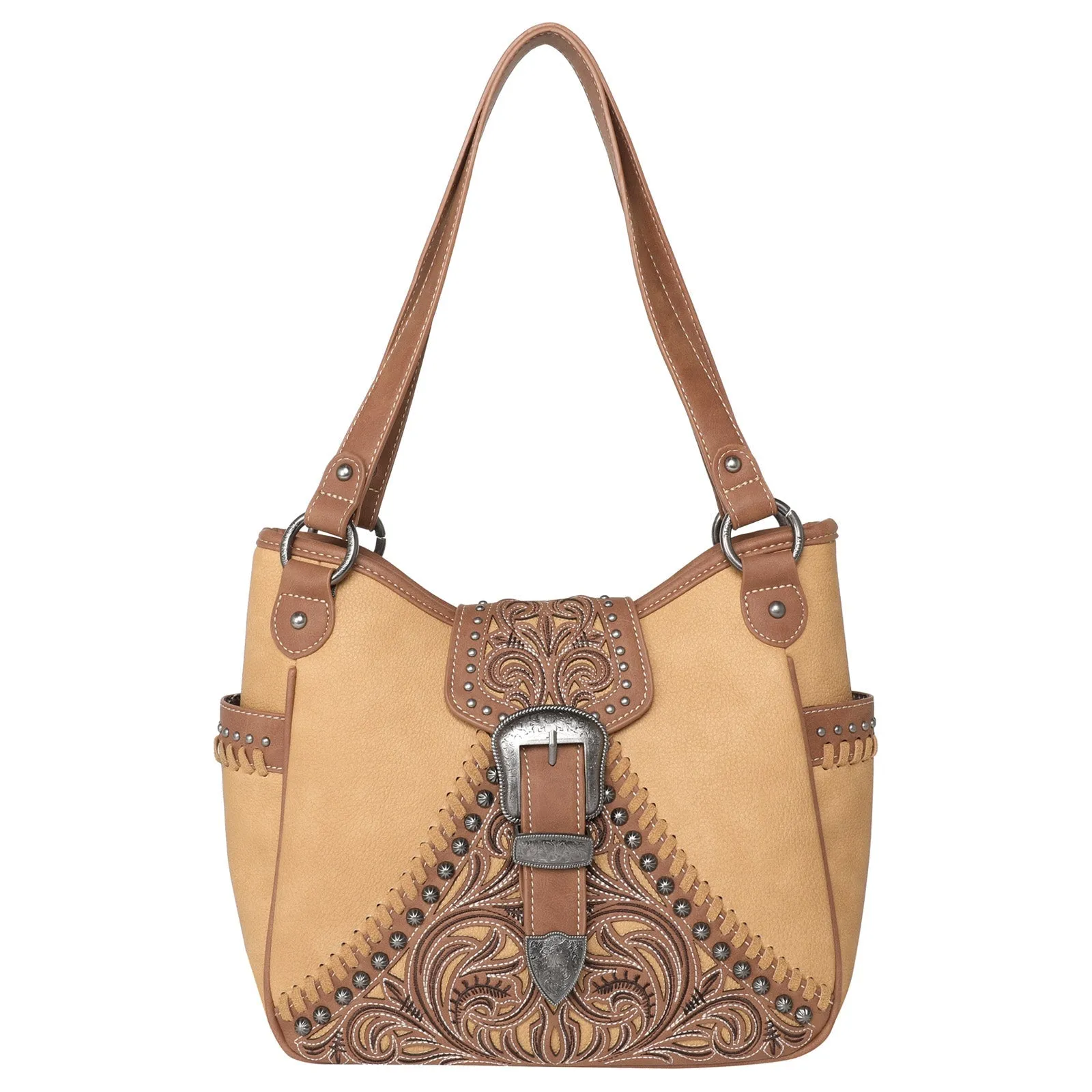 SALE Montana West Floral Embroidered Buckle Collection Concealed Carry Satchel