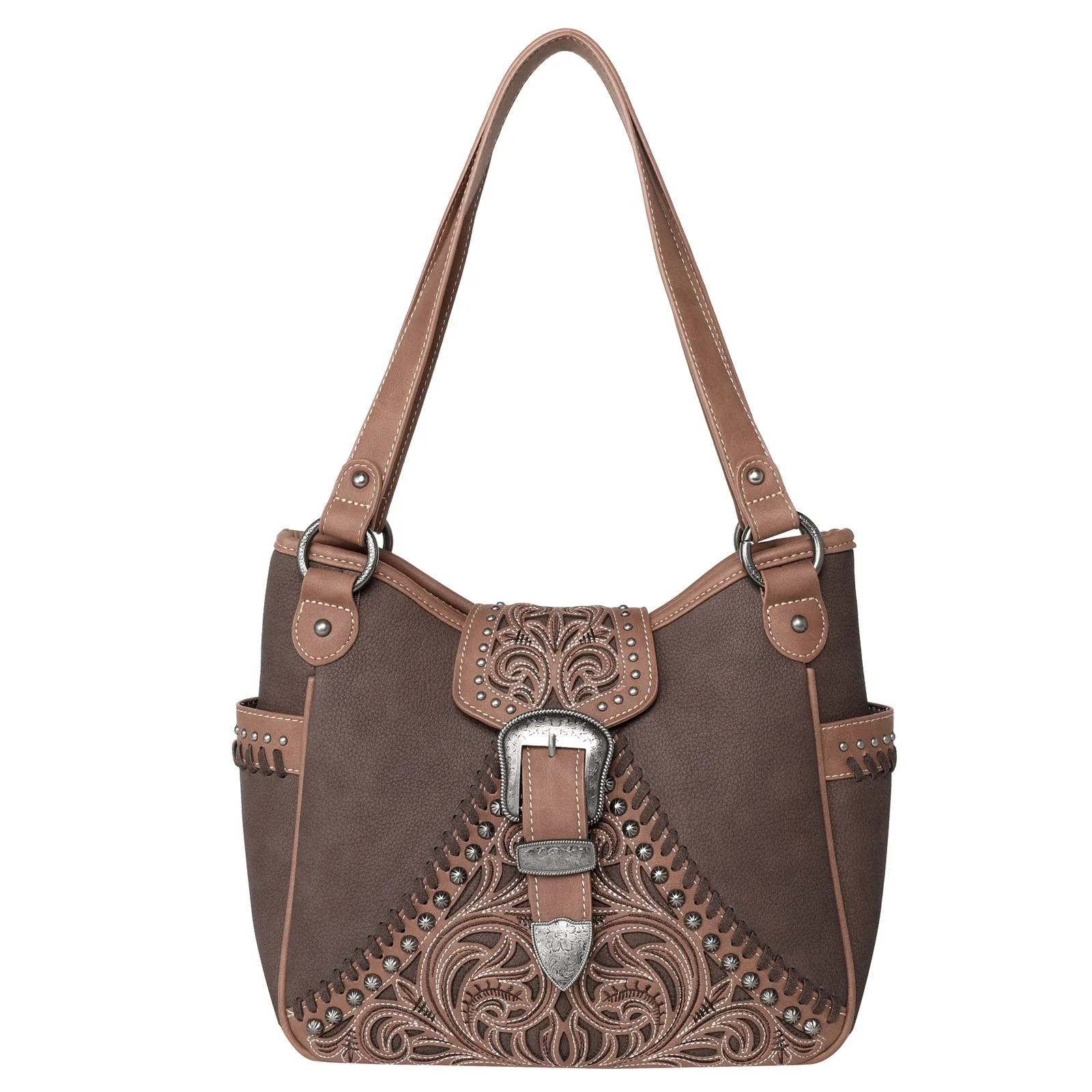 SALE Montana West Floral Embroidered Buckle Collection Concealed Carry Satchel