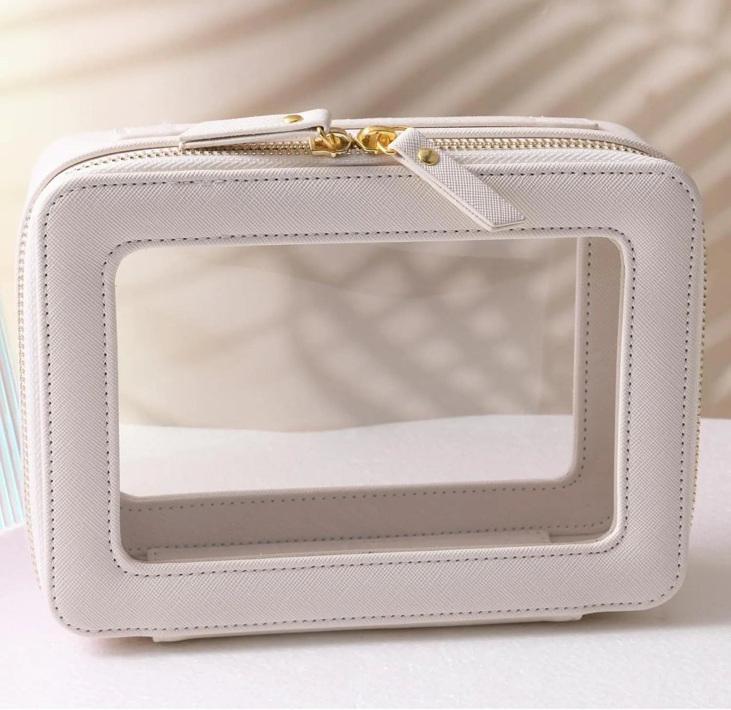 SANHECUN Toiletry bag waterproof cosmetic organizer with handle lagre opening for travelling